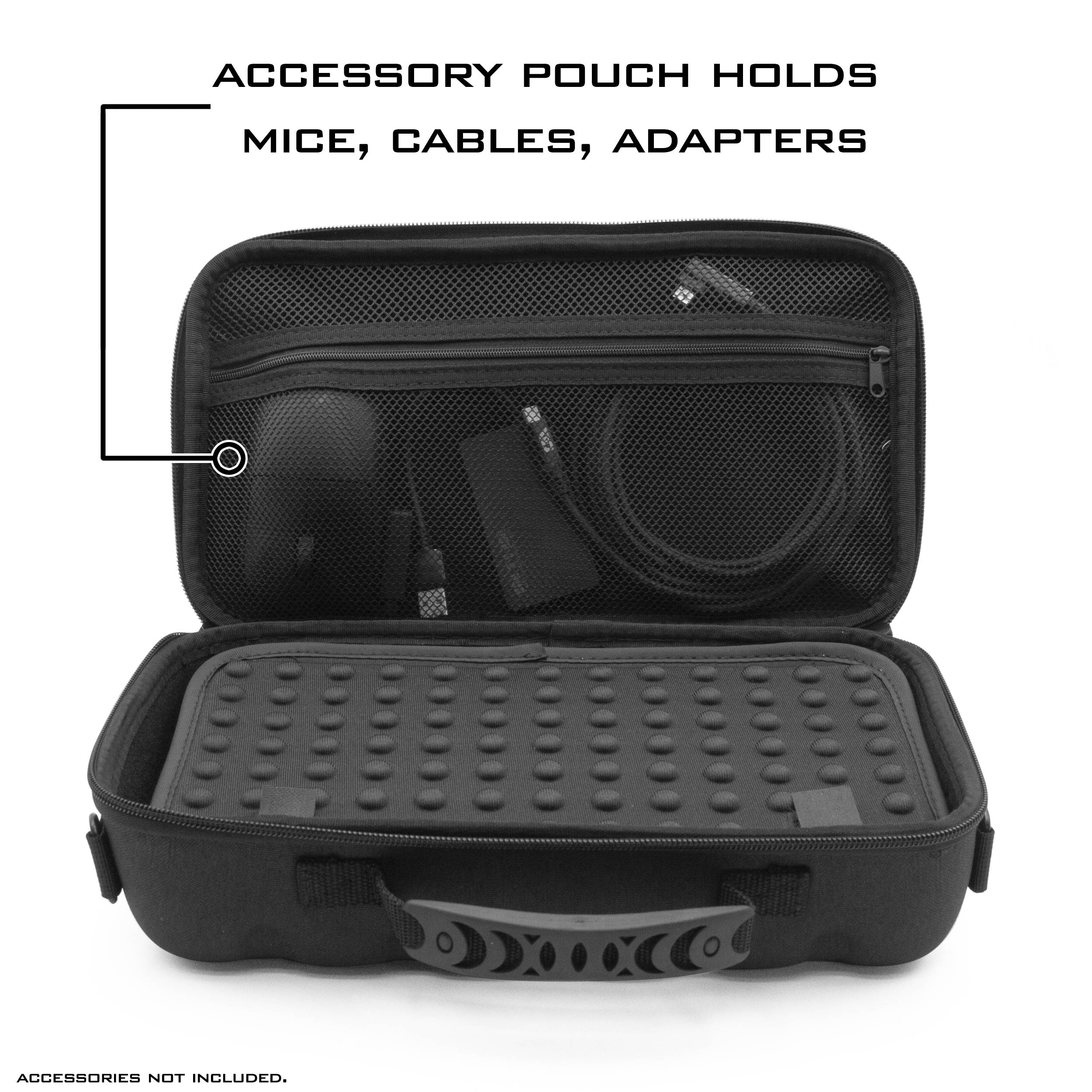 CM 60% Keyboard Case fits Razer Huntsman Mini, HK Gaming GK61, KEMOVE Snowfox, DIERYA DK61E & More 61 Keys up to 11.5" - Travel Case with Shoulder Strap and Netted Accessory Storage