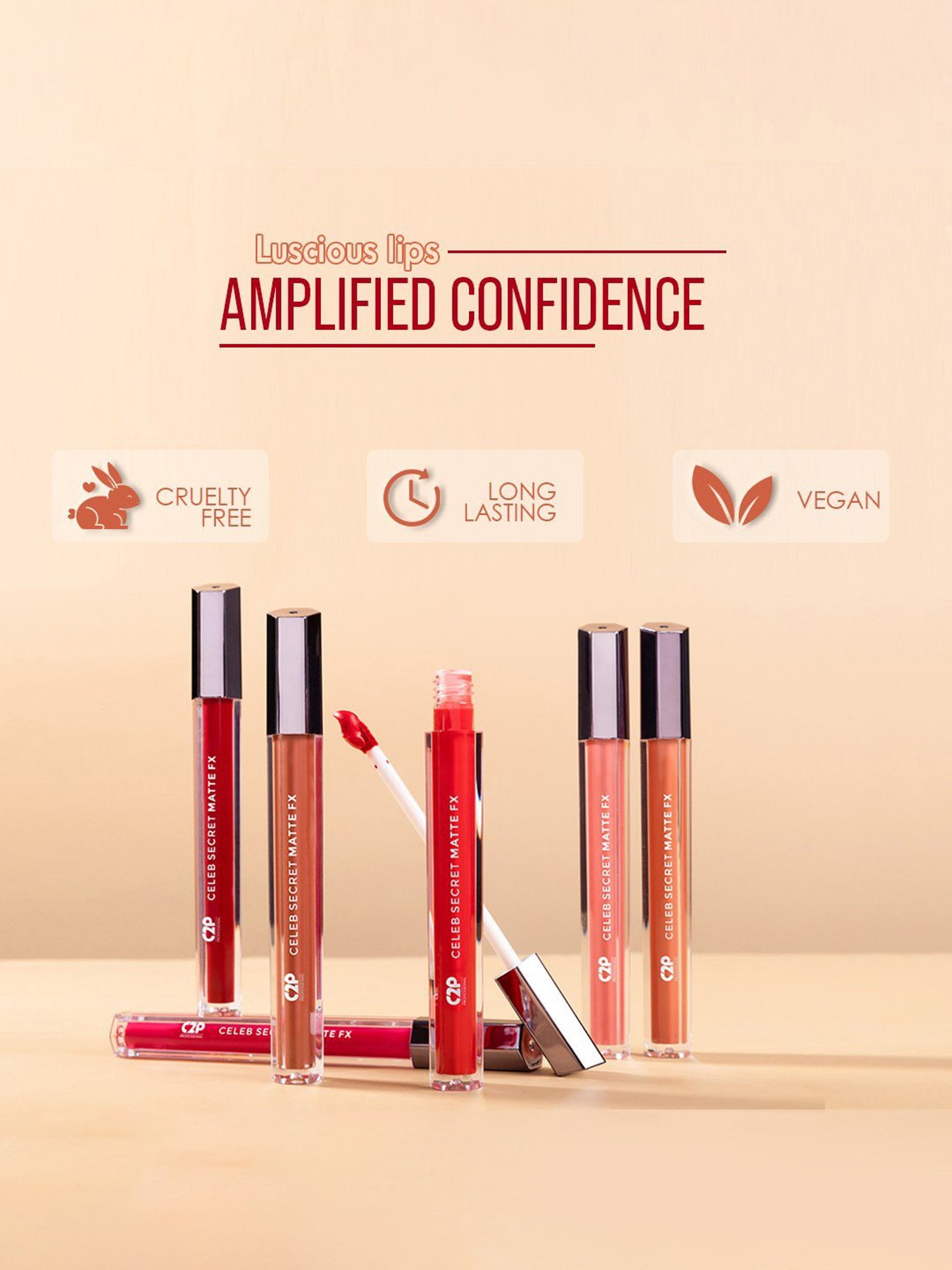 C2P PROFESSIONAL MAKEUP Celeb Secret Matte FX Liquid Lipstick Madhuri 05 - 2 ml