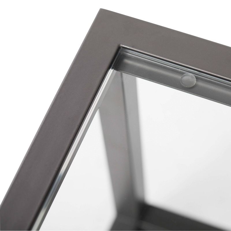 30" Camber Modern Square Coffee Table with Clear Glass Pewter - Studio Designs Home