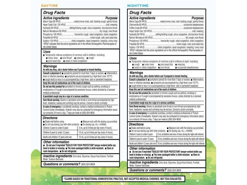 Hyland's 4 Kids Day & Night Cold 'n Cough Relief Liquid - 8 fl oz