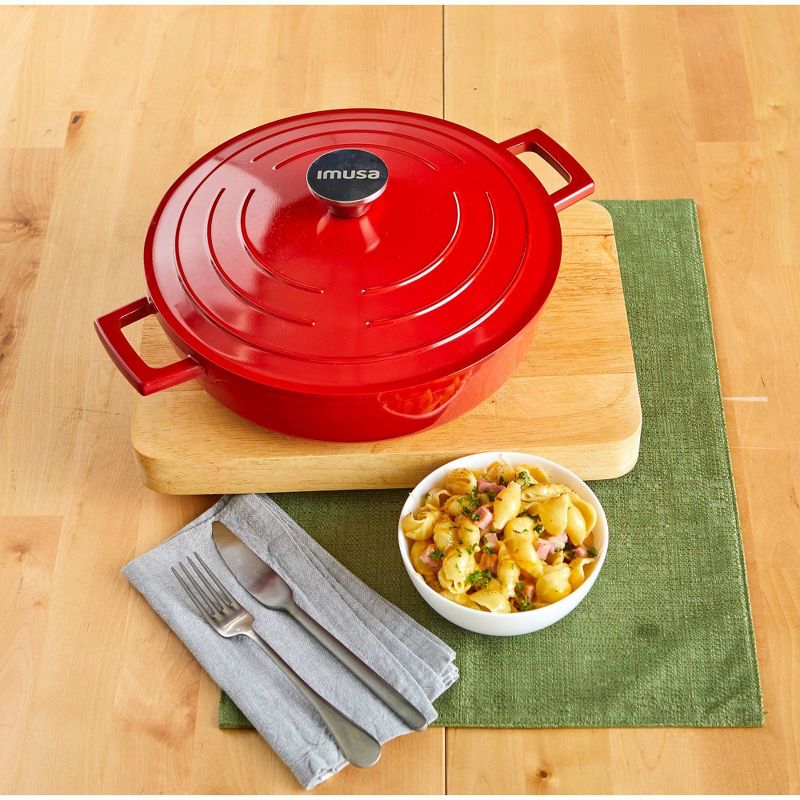 Imusa 4qt Red Cast Aluminum Arrocera with Lid
