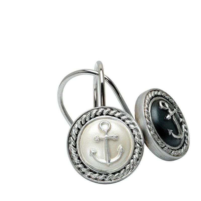 Beach Cottage Resin Slate Novelty Shower Curtain Hooks Natural/Slate - India Ink