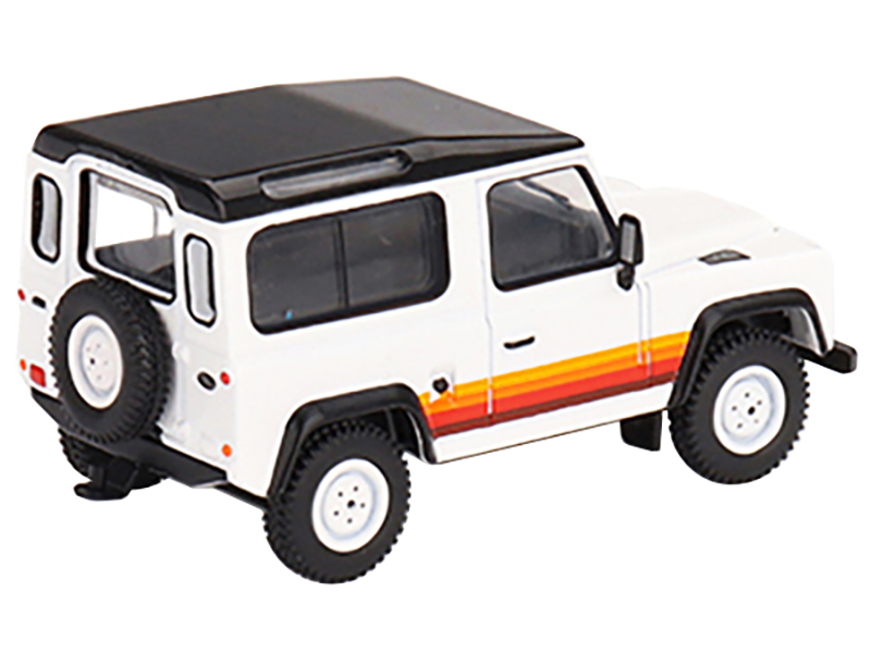1985 Land Rover Defender 110 County Station Wagon Russet Brown with White Top Limited Edition to 1800 pieces Worldwide 1/64 Diecast Model Car by Mini GT
