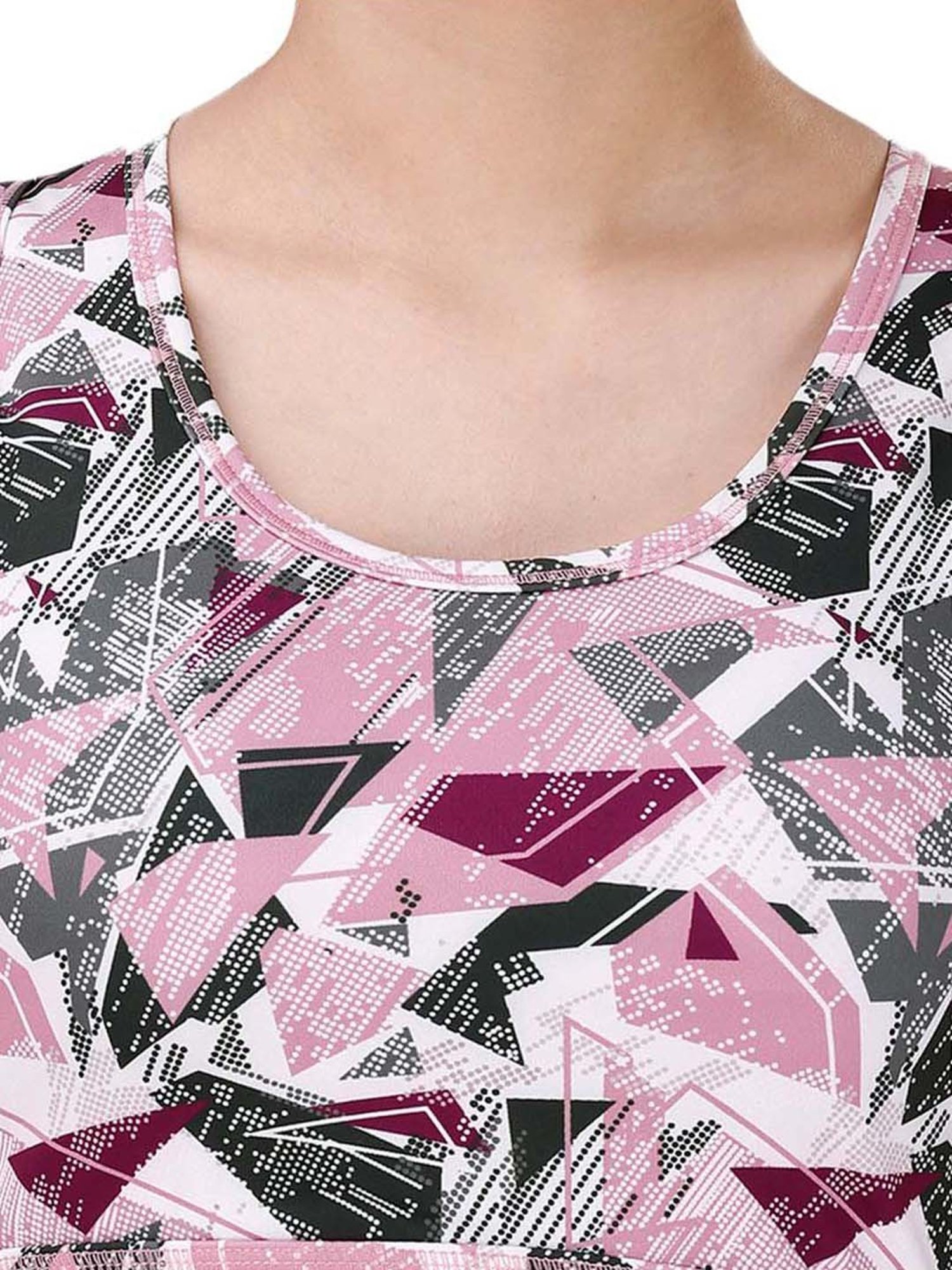 Soie Pink & Grey Printed Sports Bra Shorts Set