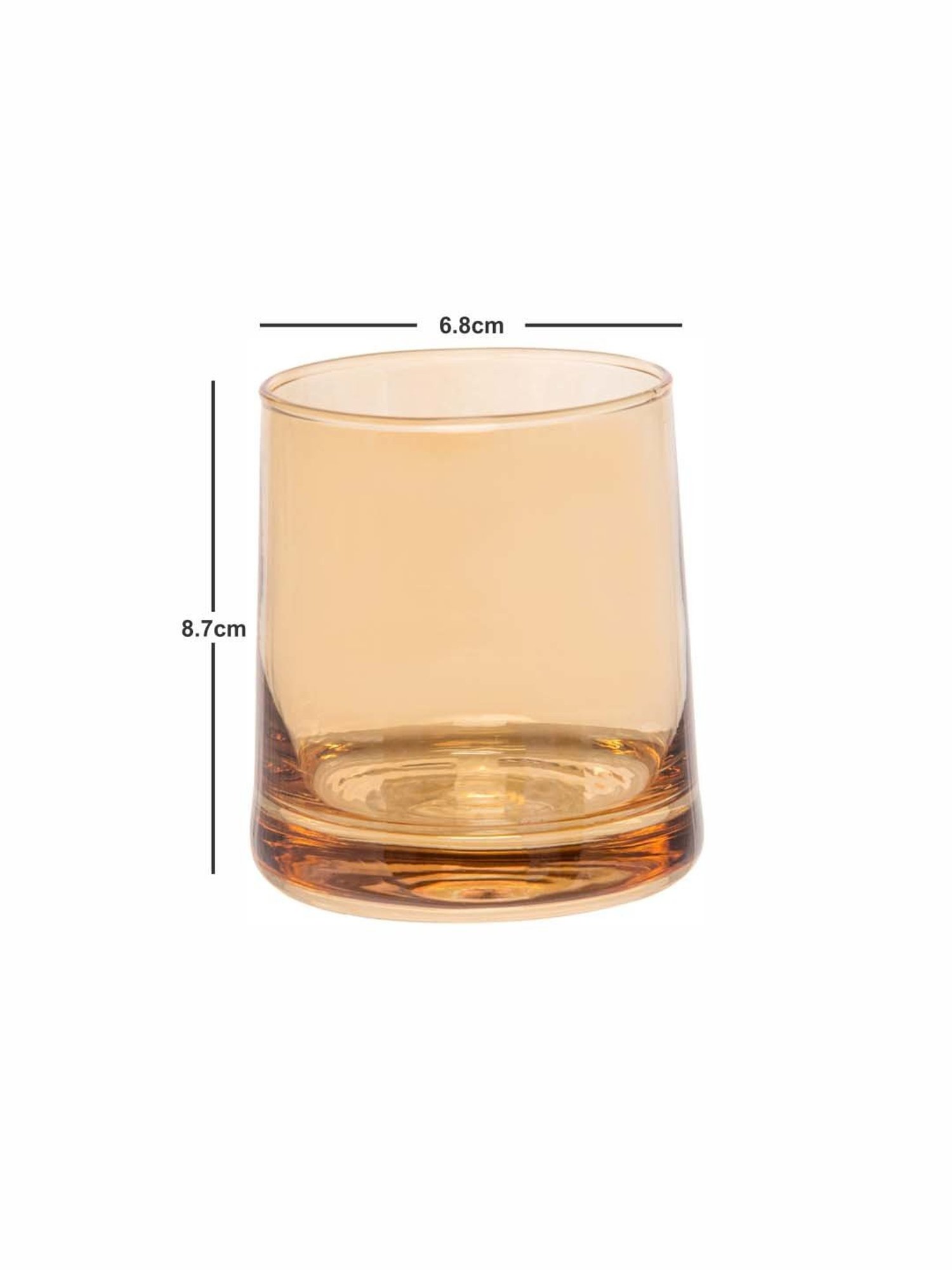 Goodhomes Orange Glass Tumbler (0.26 L) - Set of 6