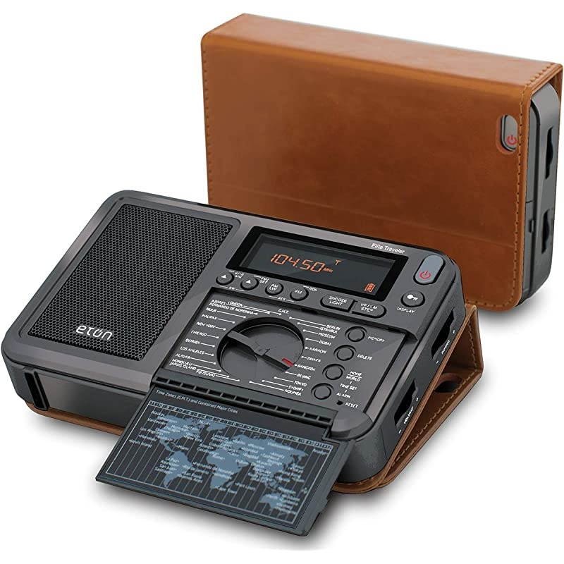 Elite Traveler AMFMLWShortwave Radio with RDS amp Custom Leather Carry Cover