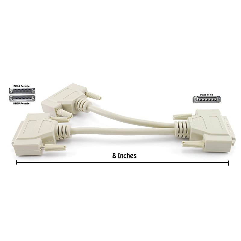 8 inch DB25 Parallel MaleDual Female YSplitter Printer Cable YS005