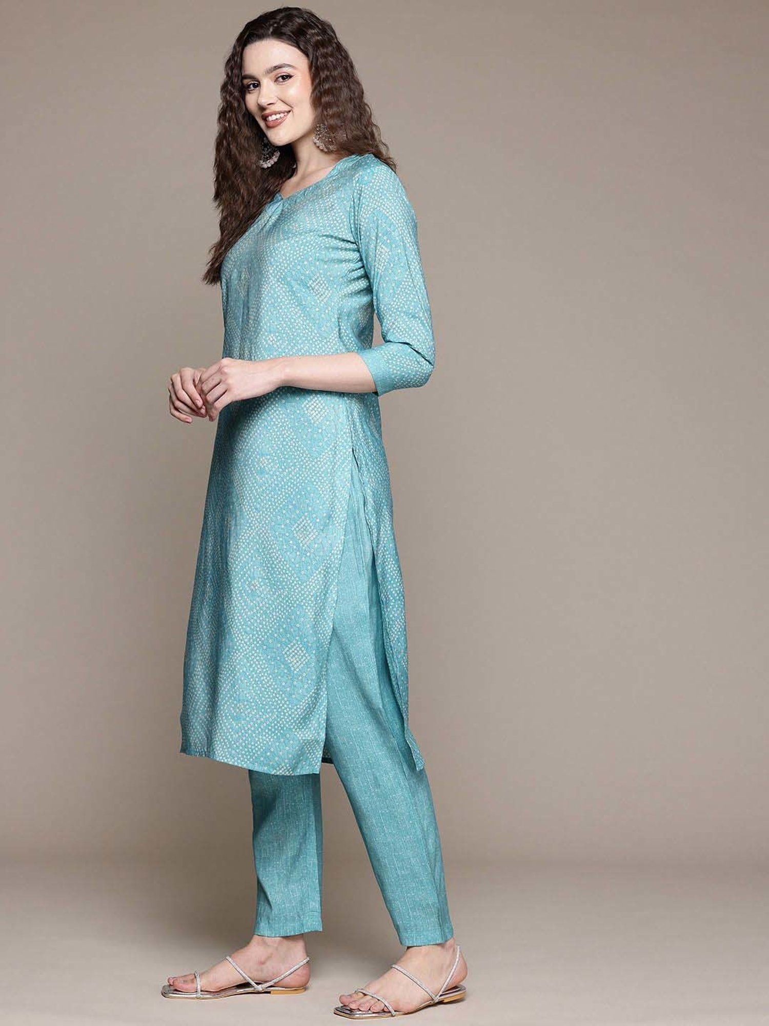 READIPRINT FASHIONS Blue Printed Kurta Pant Set