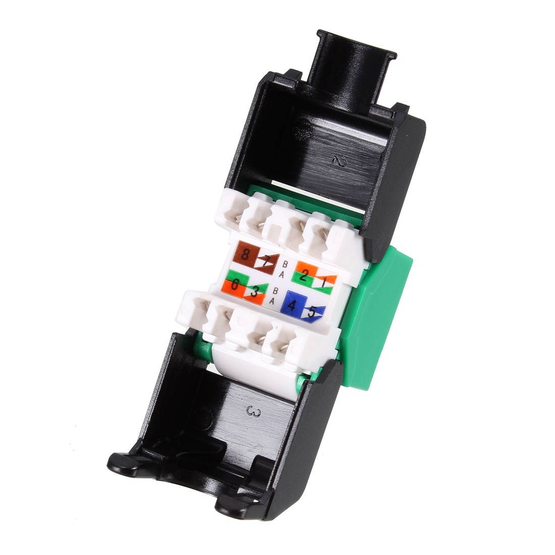 Cat6A Keystone Jack RJ45 Module - Cat6A Network Coupler Punch Adapter 3pcs Green