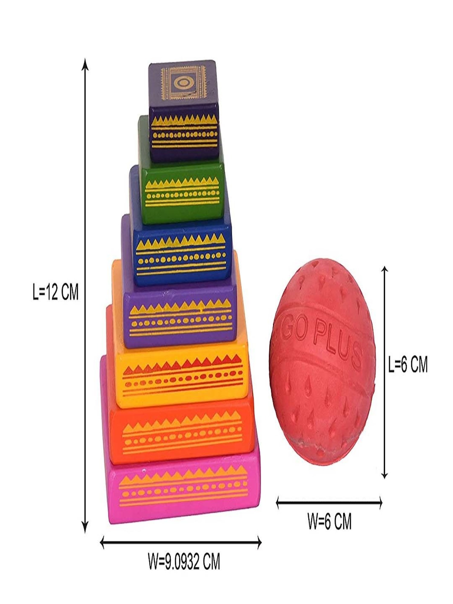 Desi Toys Kids Multicolor Wooden Seven Stone