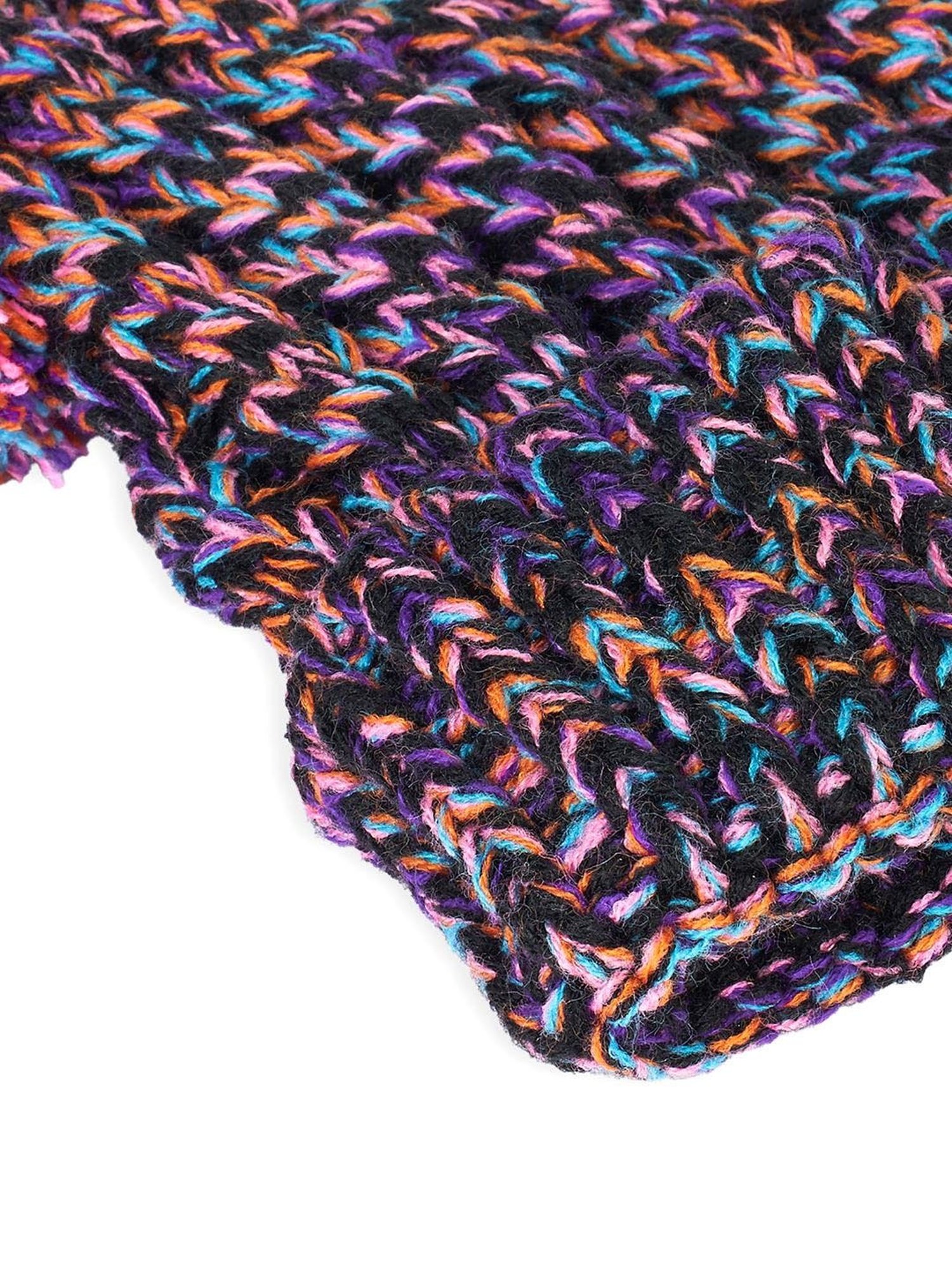 Pantaloons Junior Multicoloured Woven Bobble Hat
