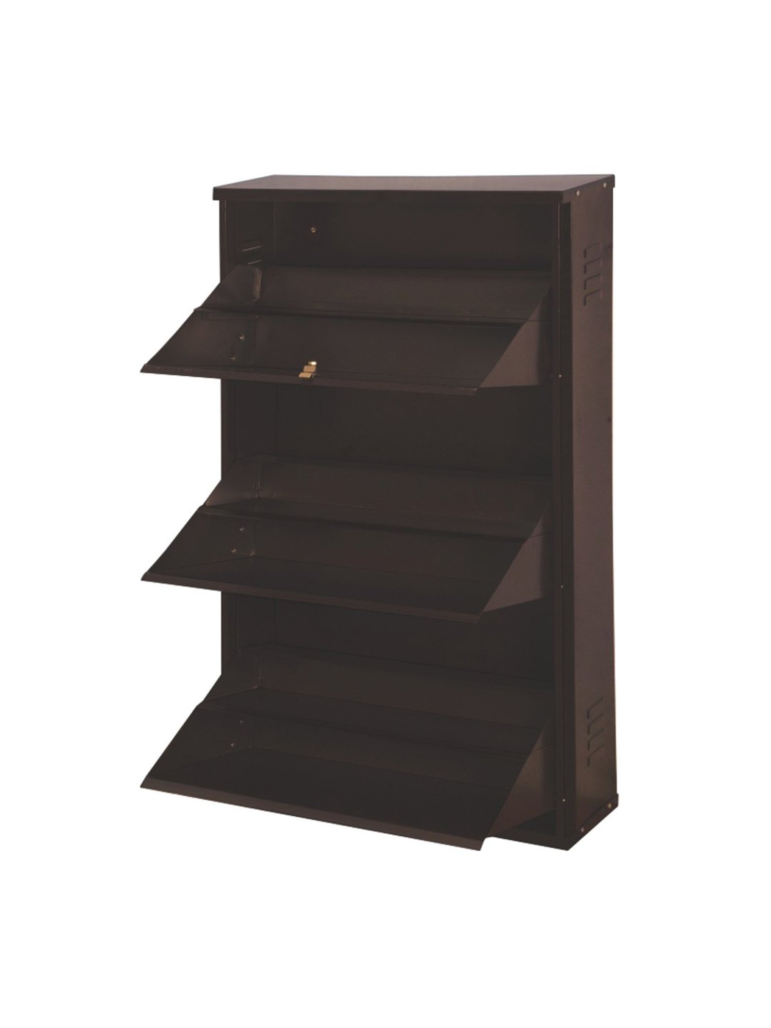 Delite Kom Metal Shoe Rack - 24" 3 Shelf, Ivory Green, PowderCoat, Wall Mount, DIY