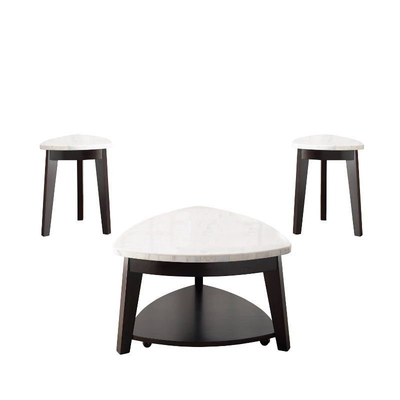 Francis Marble Top Cocktail Table White/Black - Steve Silver Co.