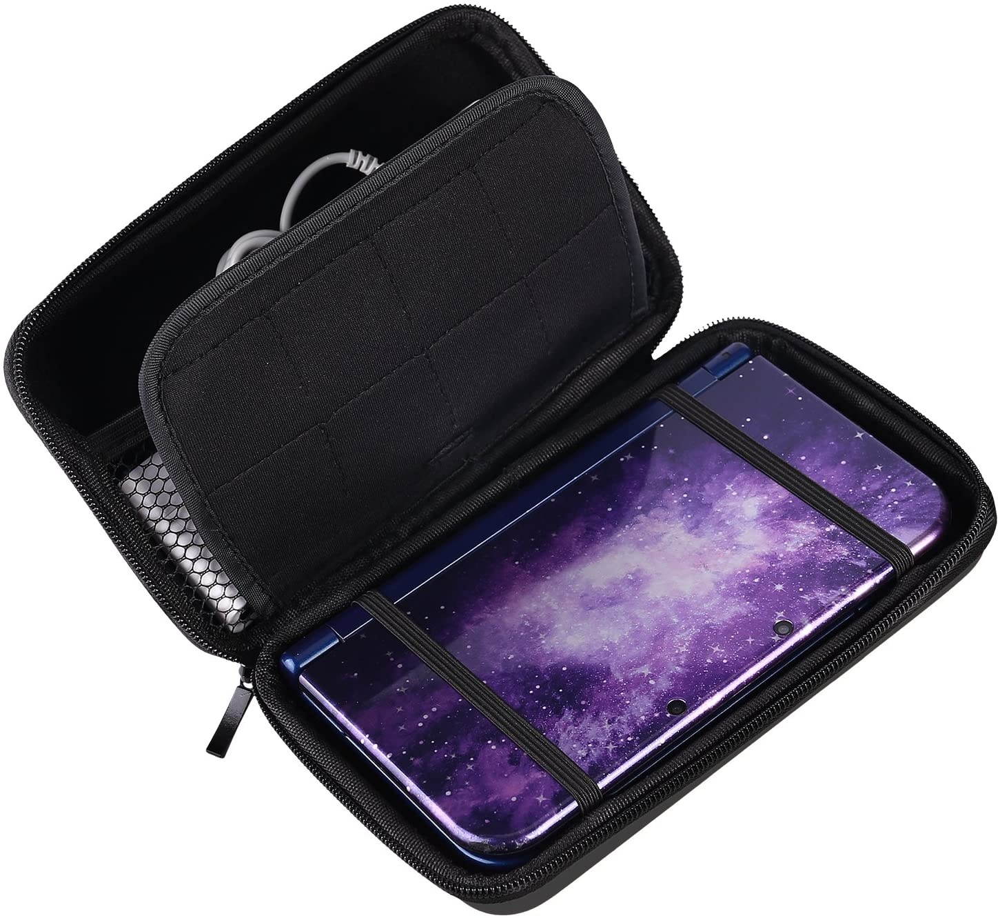AKWOX Carrying Case Compatible with for Nintendo New 3DS XL,3DS XL, Hard Travel Protective Shell for Console& Game (Black)
