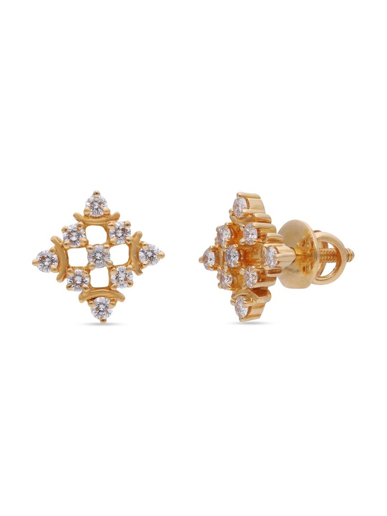CKC 18k Gold & Diamond Earrings for Women