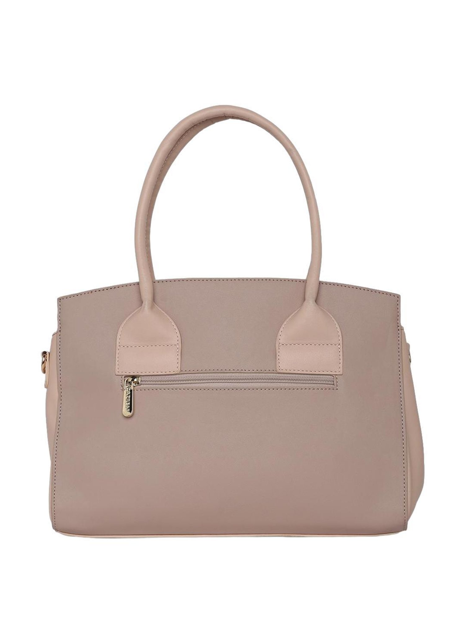 Caprese Ruby Light Pink Faux Leather Textured Handbag
