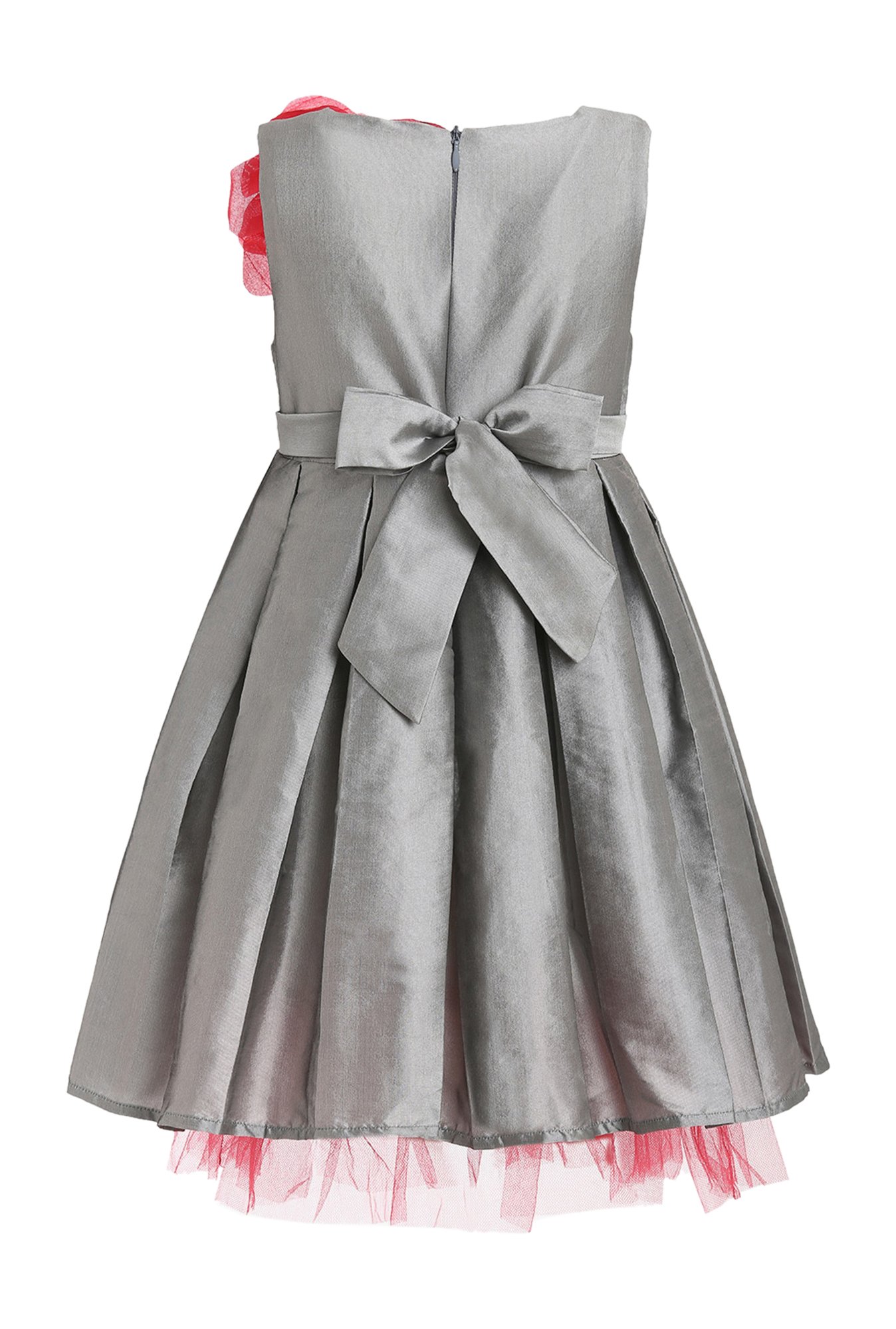 A Little Fable Kids Grey Applique Dress