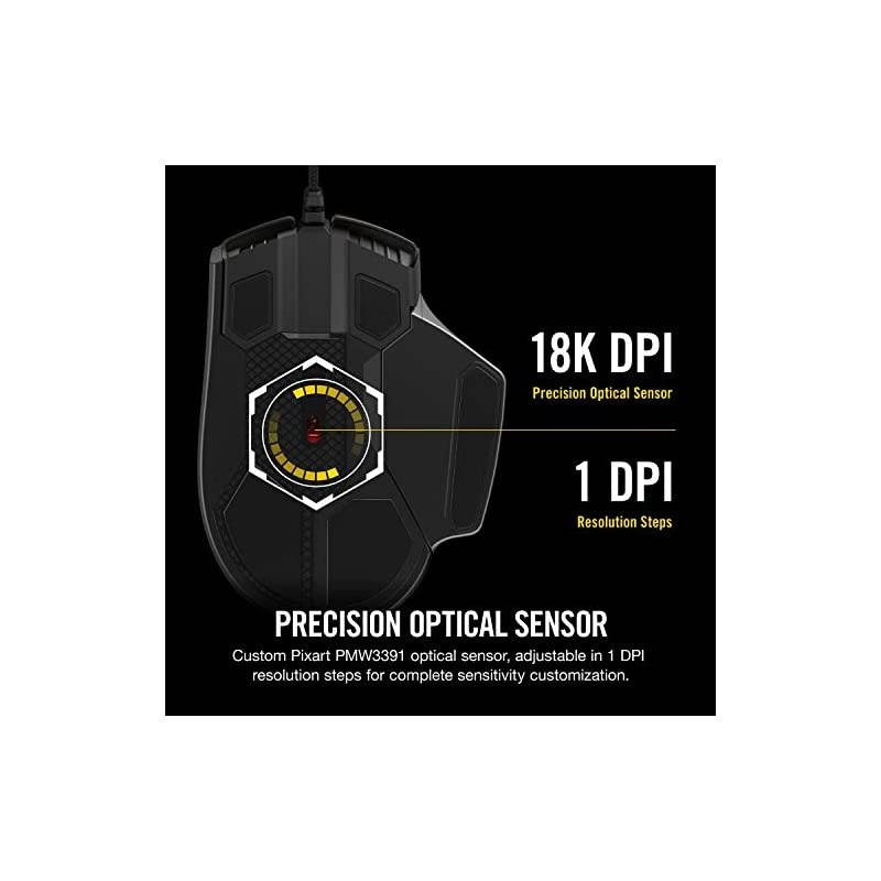 Glaive PRO - RGB Gaming Mouse - Comfortable & Ergonomic - Interchangeable Grips - 18,000 DPI Optical Sensor - Black