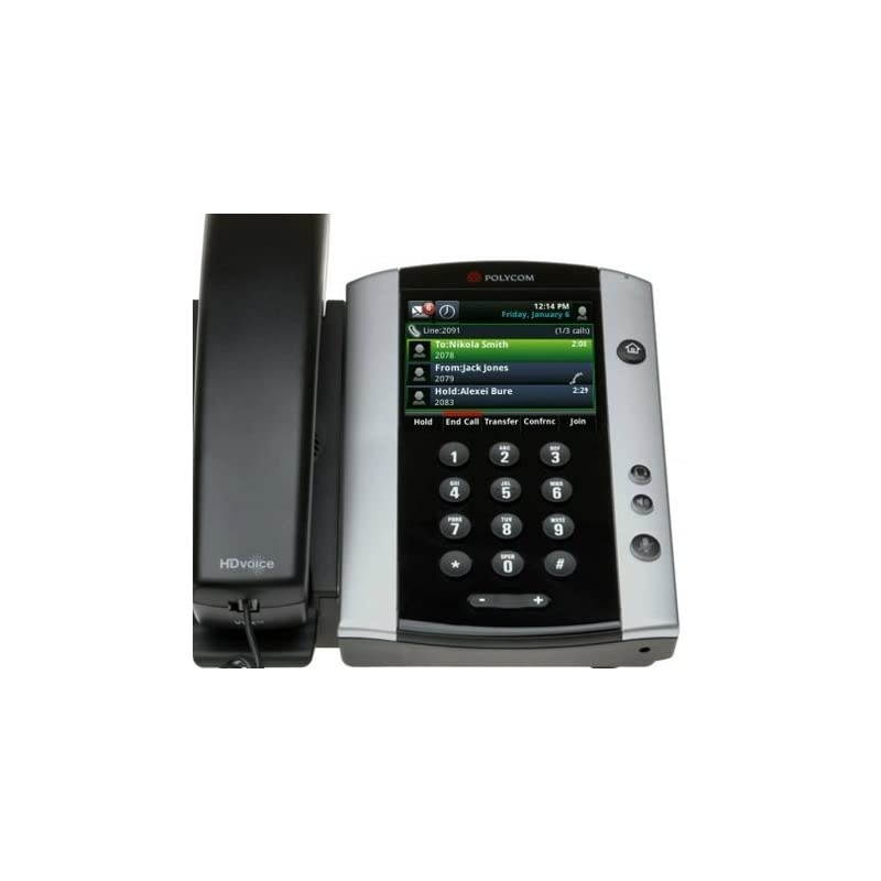 VVX 501 Corded Business Media Phone System 12 Line PoE 220048500001 AC Adapter Not Included Replaces VVX 500 Renewed