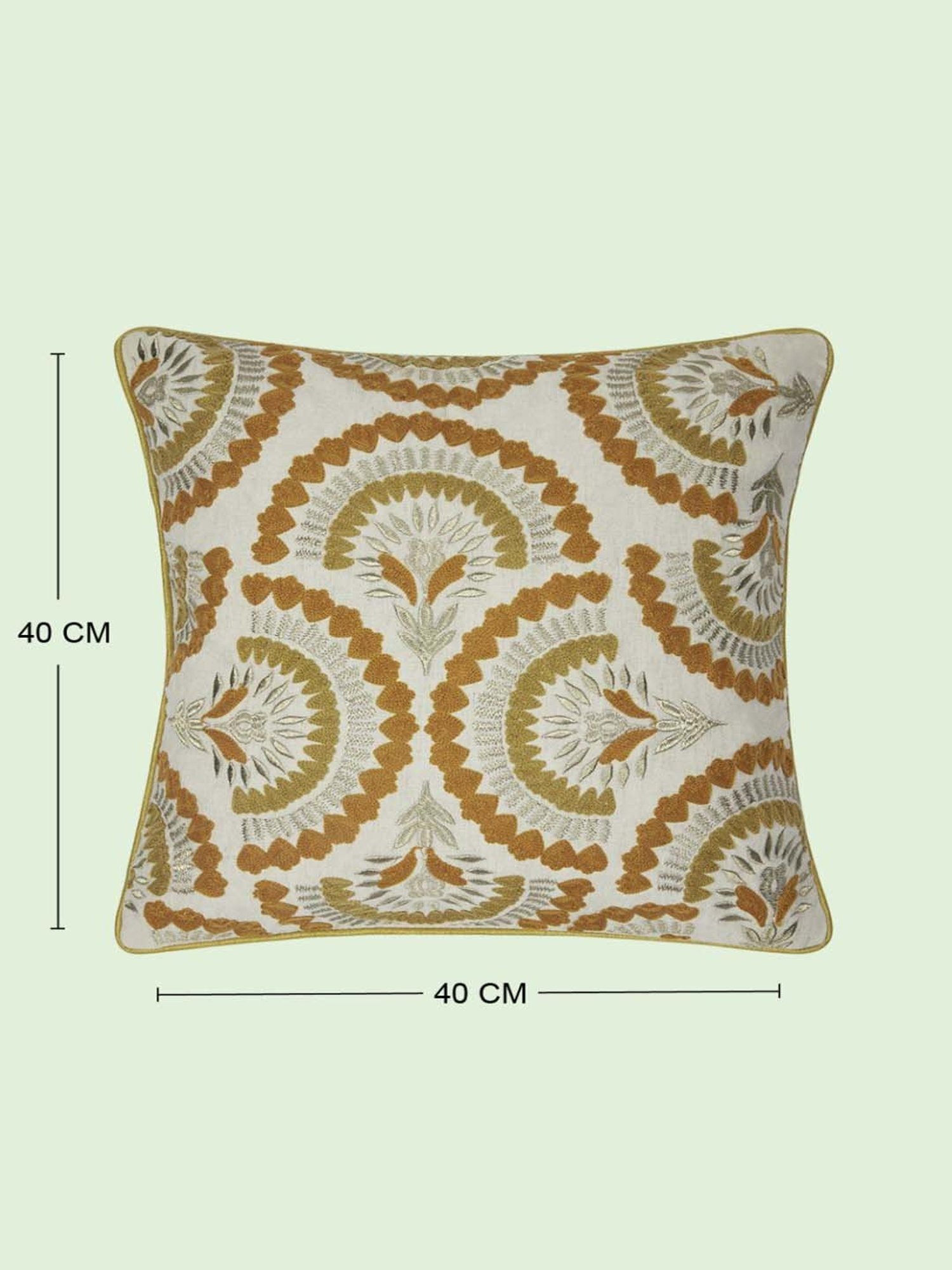 Living Scapes by Pantaloons Rust Cotton Cushion Cover