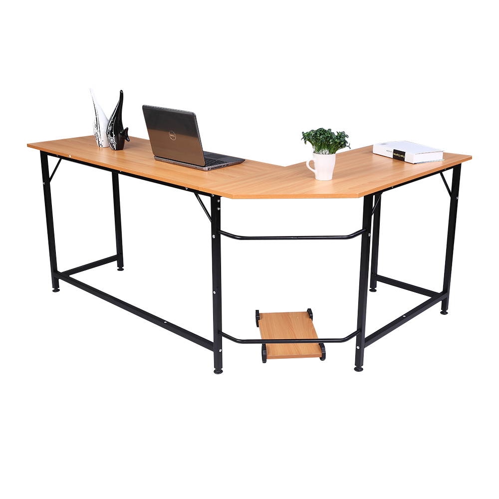 L-Shape Gaming Table Corner Computer Desk PC Table Workstation with Cpu Stand