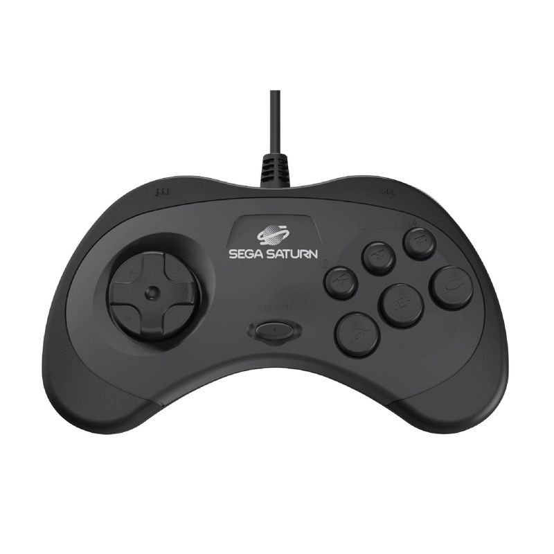 Retro-Bit SEGA Saturn Control Pad USB Port Compatible with PC, Black