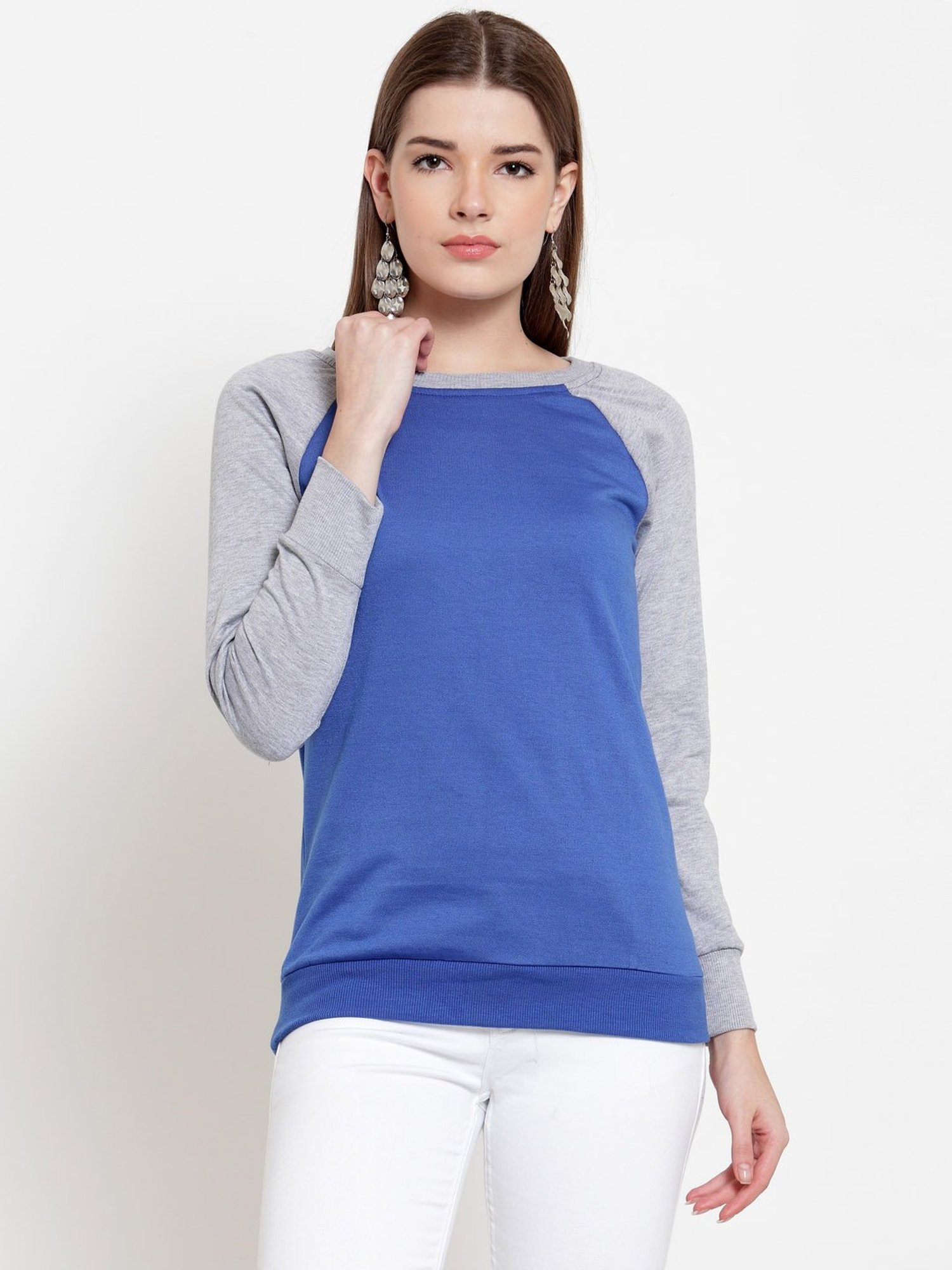 Belle Fille Blue Full Sleeves Sweatshirt