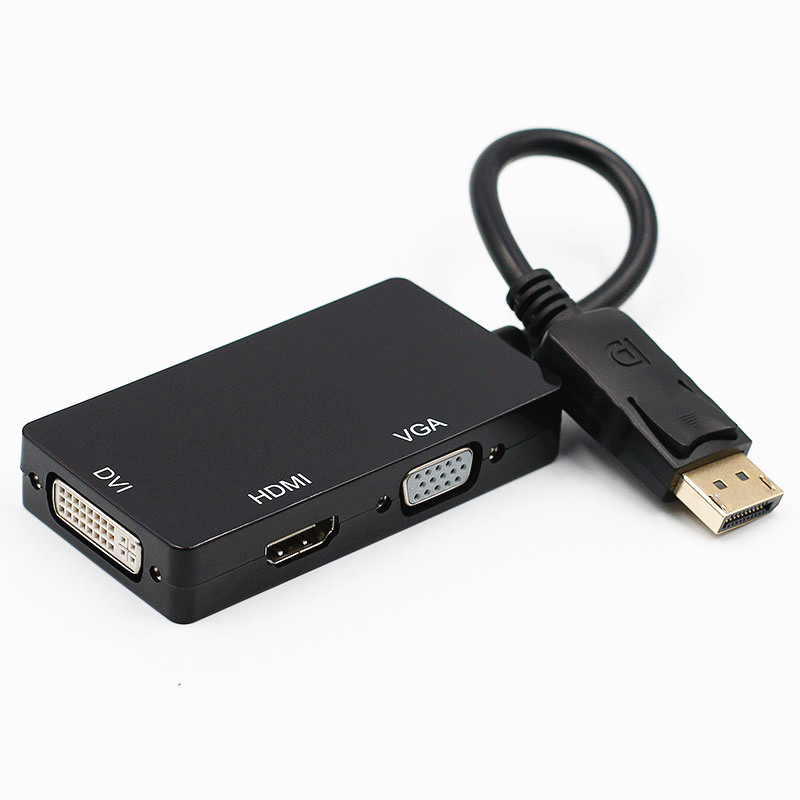 3 in 1 DisplayPort to VGA DVI or HDMI converter adapter
(DP to HDMI DVI VGA) - Black