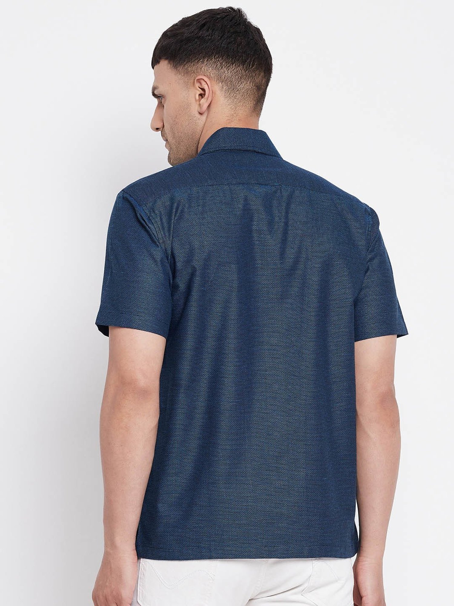 Even Navy Regular Fit Printed Shirt