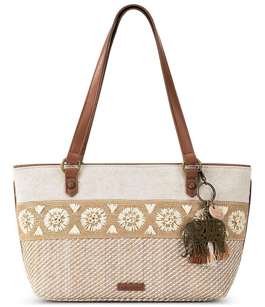 Sakroots Ellis Small Floral Straw Satchel