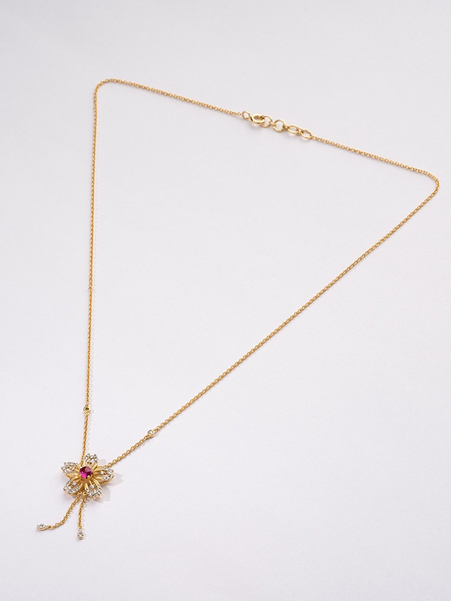 Mia by Tanishq Dual Radiance 18k Gold & Diamond Pendant with Chain