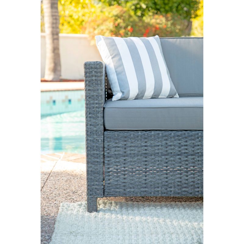 Alicia 4pc Outdoor Squared Wicker Sofa Set - Dark Gray - Coaster