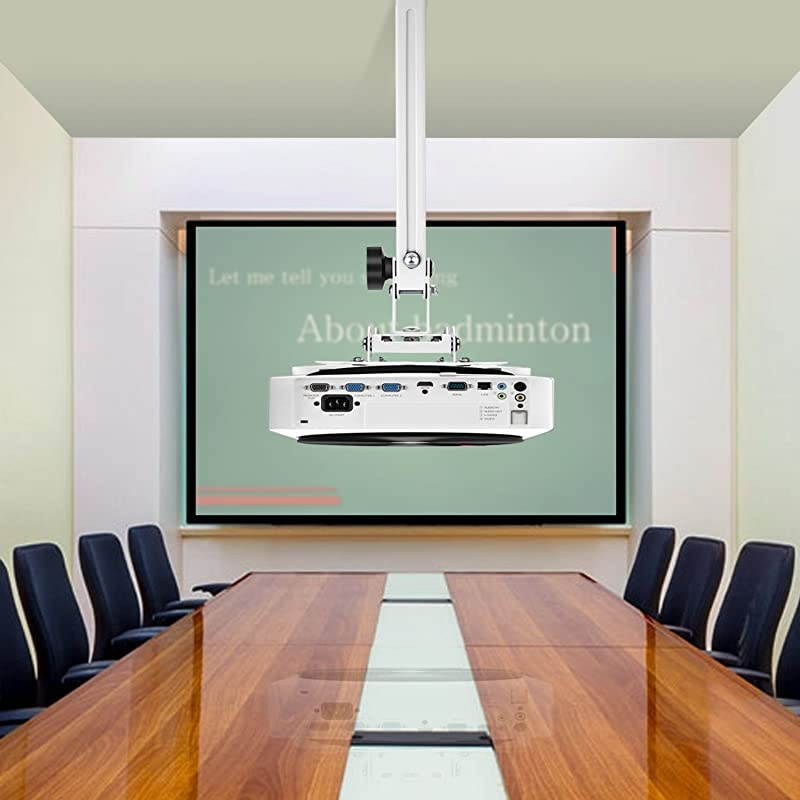 Universal Projector Ceiling Mount or Height Adjustable Wall LCDDLP Mount Bracket for Epson Optoma BenQ Viewsonic Projectors 25quot Extension Pole 33lb Load Capacity
