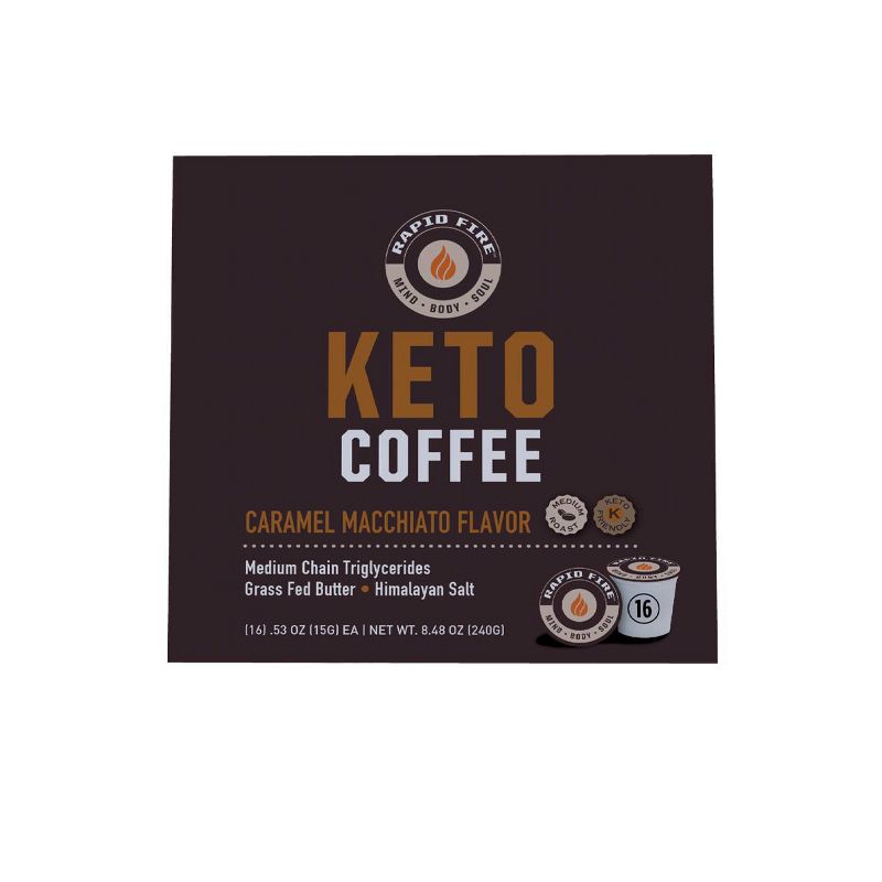 Rapid Fire Coffee Caramel Macchiato Light Roast Coffee Pods - 16ct