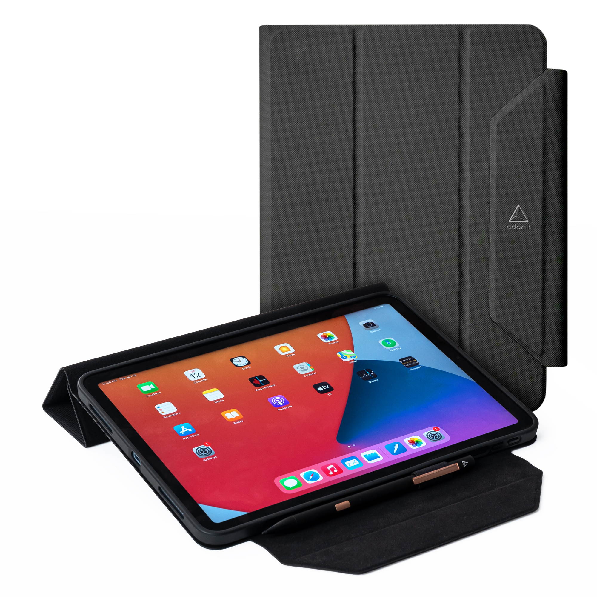 Adonit iPad Case Perfect for iPad 7th / 8th gen 10.2inch Multi-Angle Viewing Stand Protective Folio with Stylus Holder