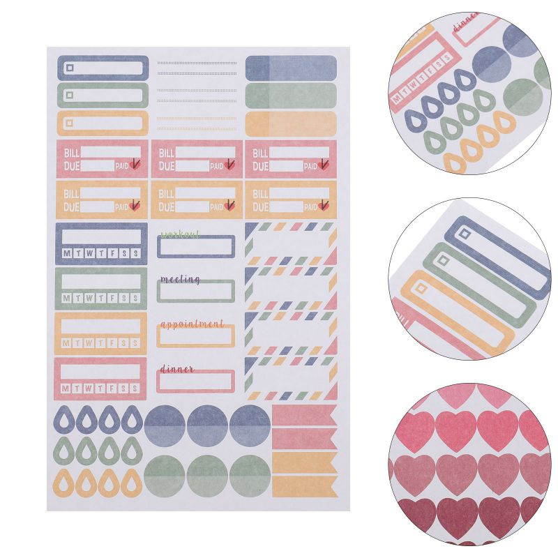 20 Sheets Colorful Dot Heart Shaped Stickers Scrapbook Decorative Stickers