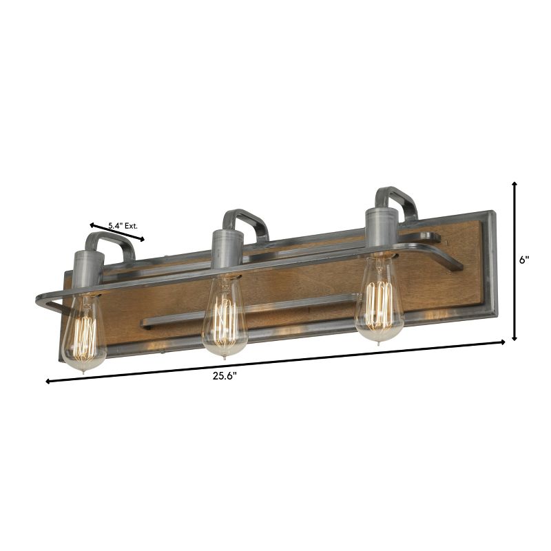 6" Lofty 3 Light Vanity Steel Wheat - Varaluz