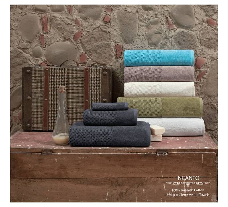 2pc Incanto Turkish Cotton Bath Towel Set Off White - Enchante Home