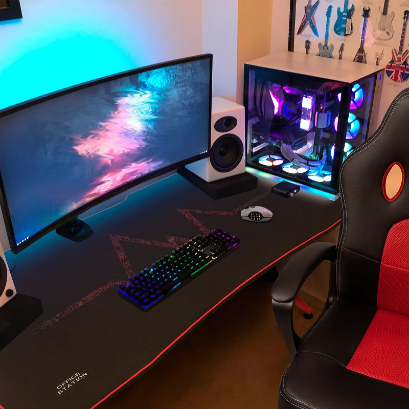 RESPAWN 3000 Gaming Computer Desk - Ergonomic Height Adjustable Gaming Desk, in Blue (RSP-3000-BLU)