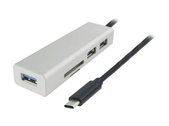 Nippon Labs 50USB31C-3UCR-1 USB-C to 3 Port USB 3.0 A Hub with SD / Micro SD Card Reader