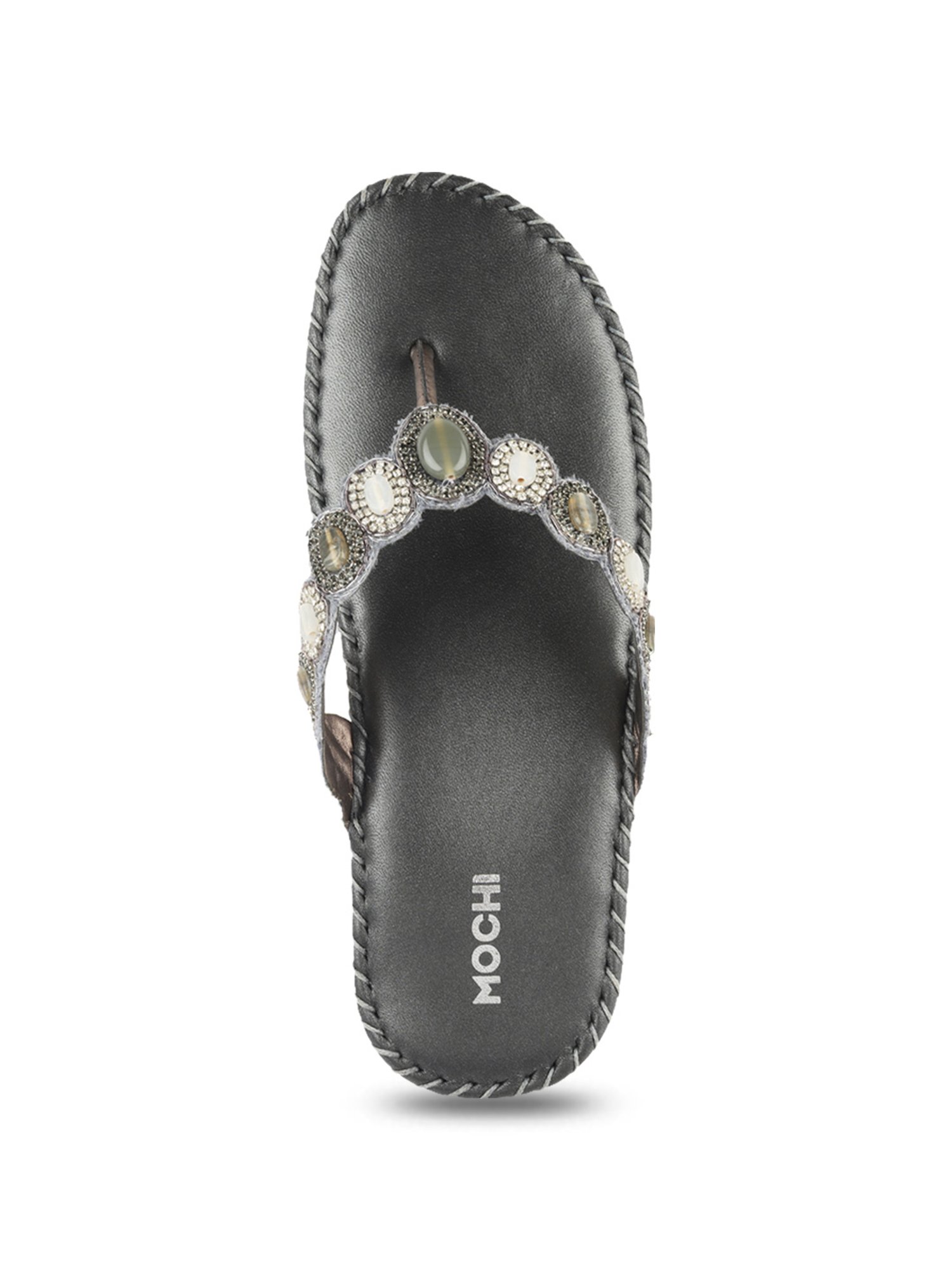 Mochi Women's Grey Thong Sandals
