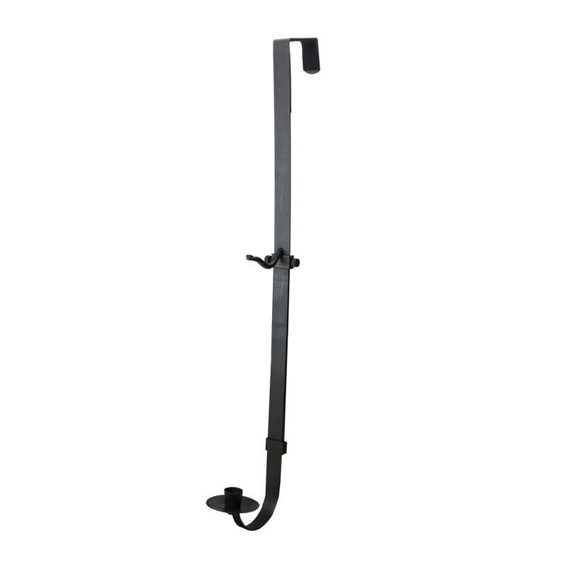 Raz Imports 28"-35" Black Metal Adjustable Taper Candle Holder and Wreath Door Hanger