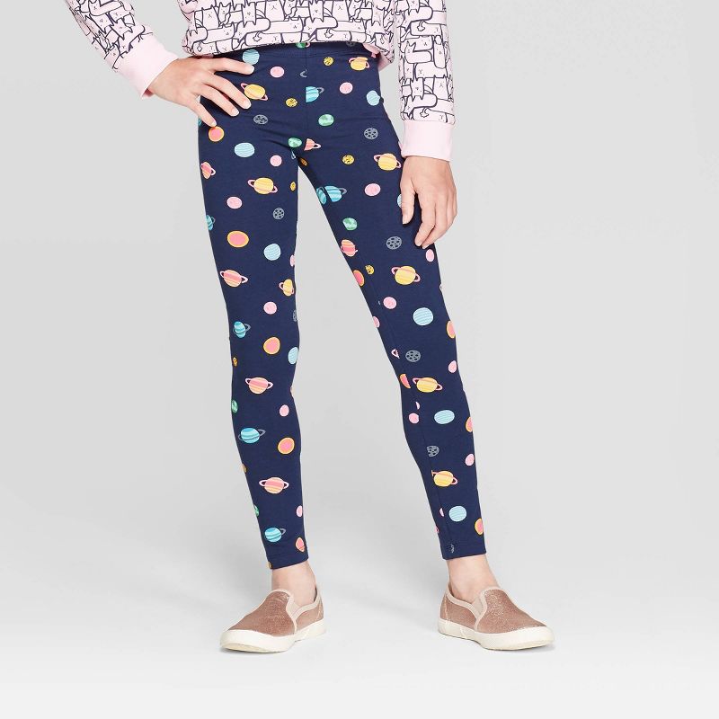 Bonjour Girls Light Grey Printed Tights