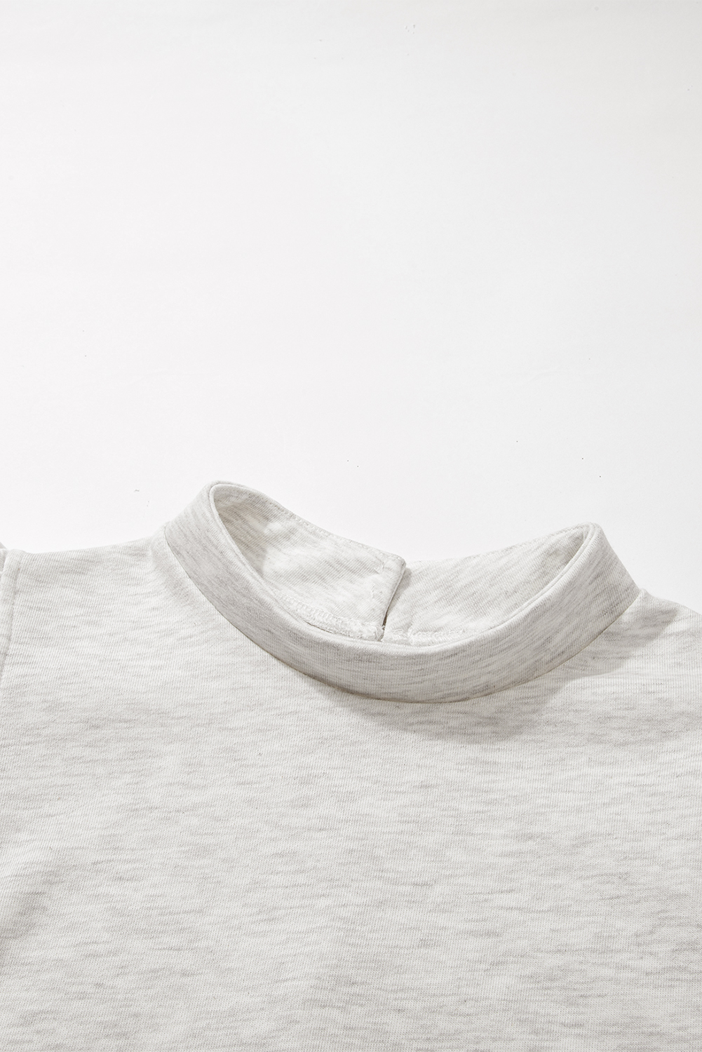 White Solid Color Ruffle Hem Mini Sweatshirt Dress