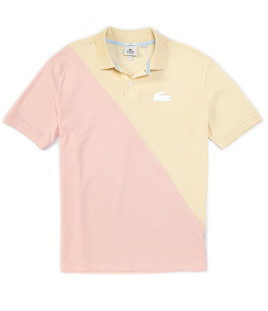 Lacoste Diagonal Color Block Pique Short-Sleeve Polo Shirt