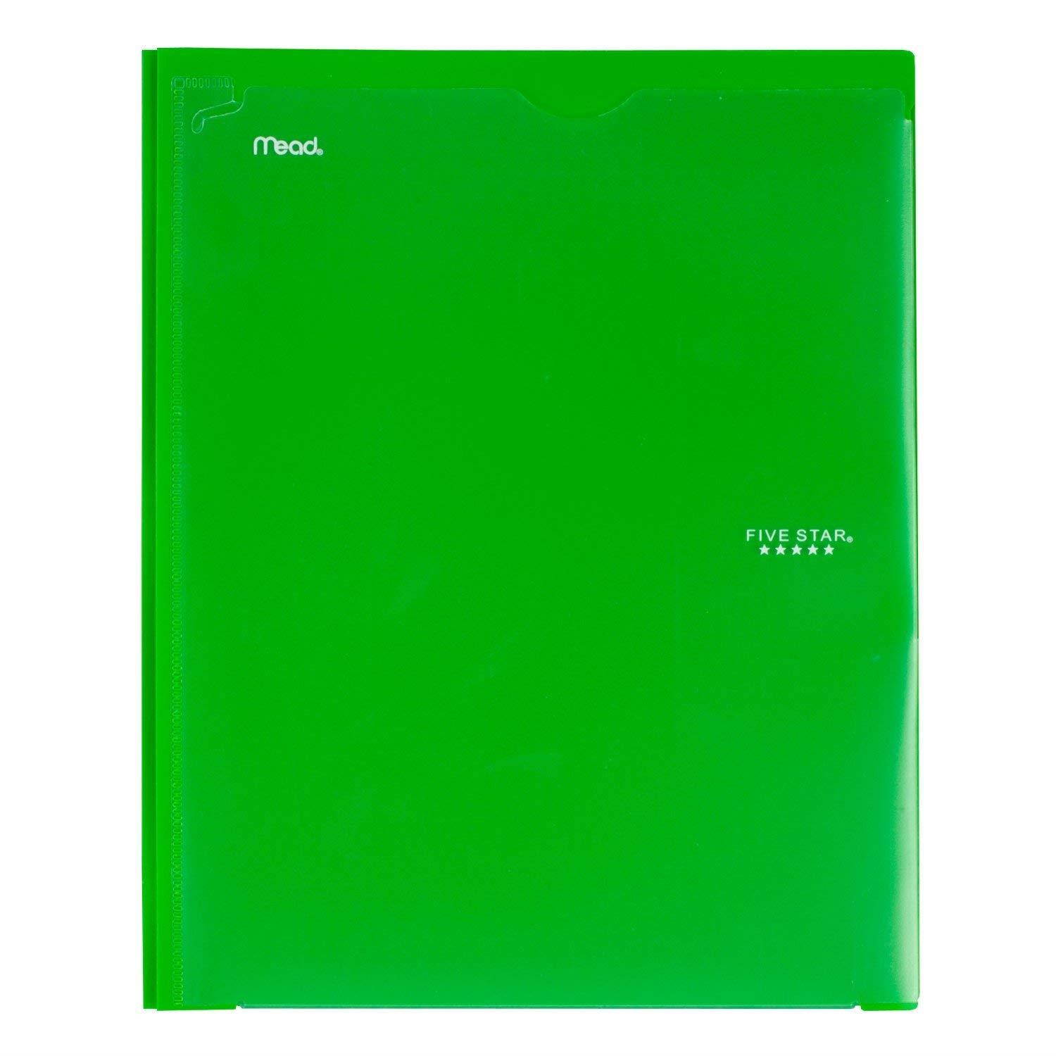 Five Star 2 Pocket Folders with Prong Fasteners, Folders with Pockets, Customizable Cover, Plastic, 4 Pack (38130)