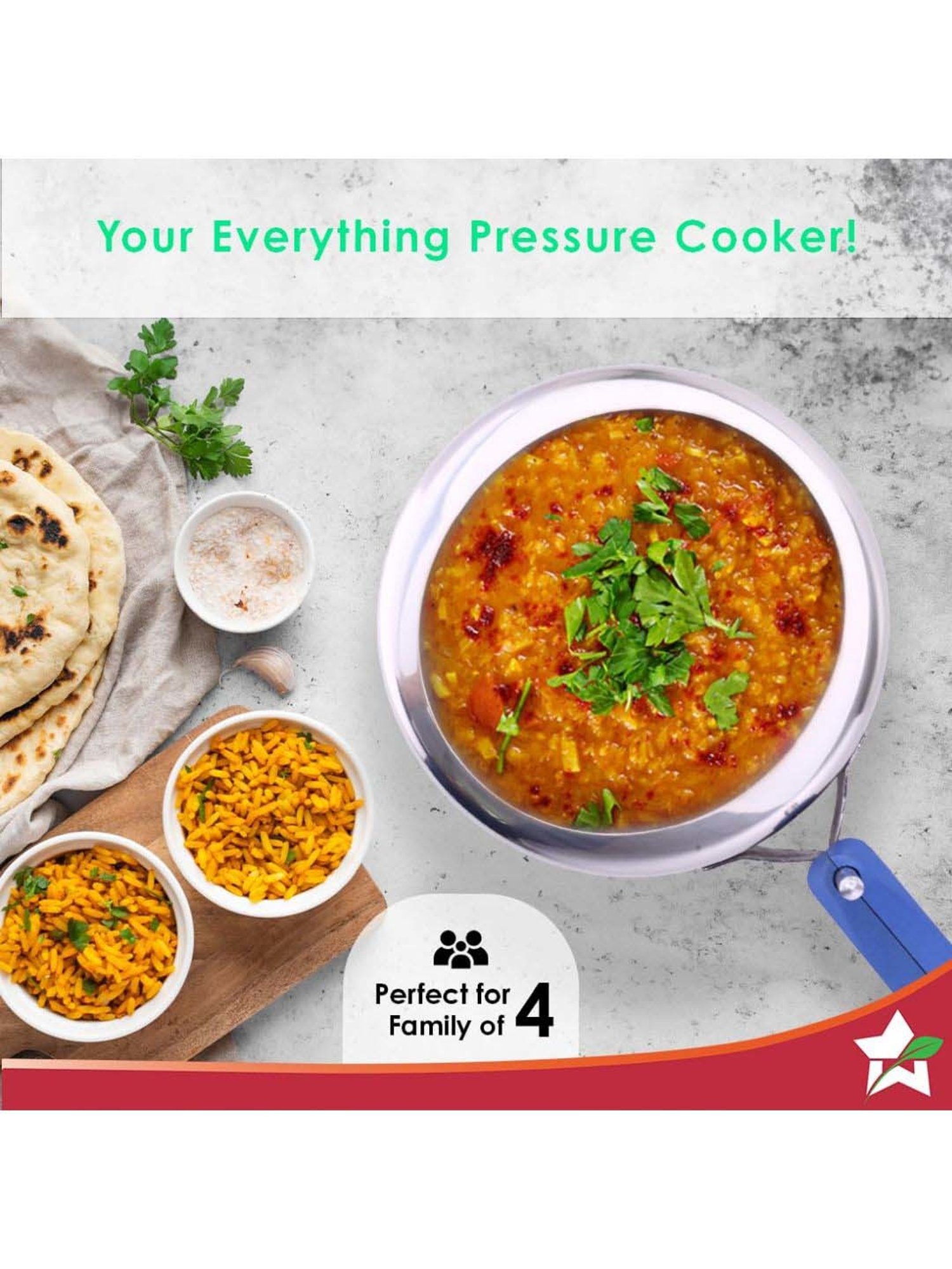 Pigeon Silver Stainless steel Pressure Cooker (10 L)