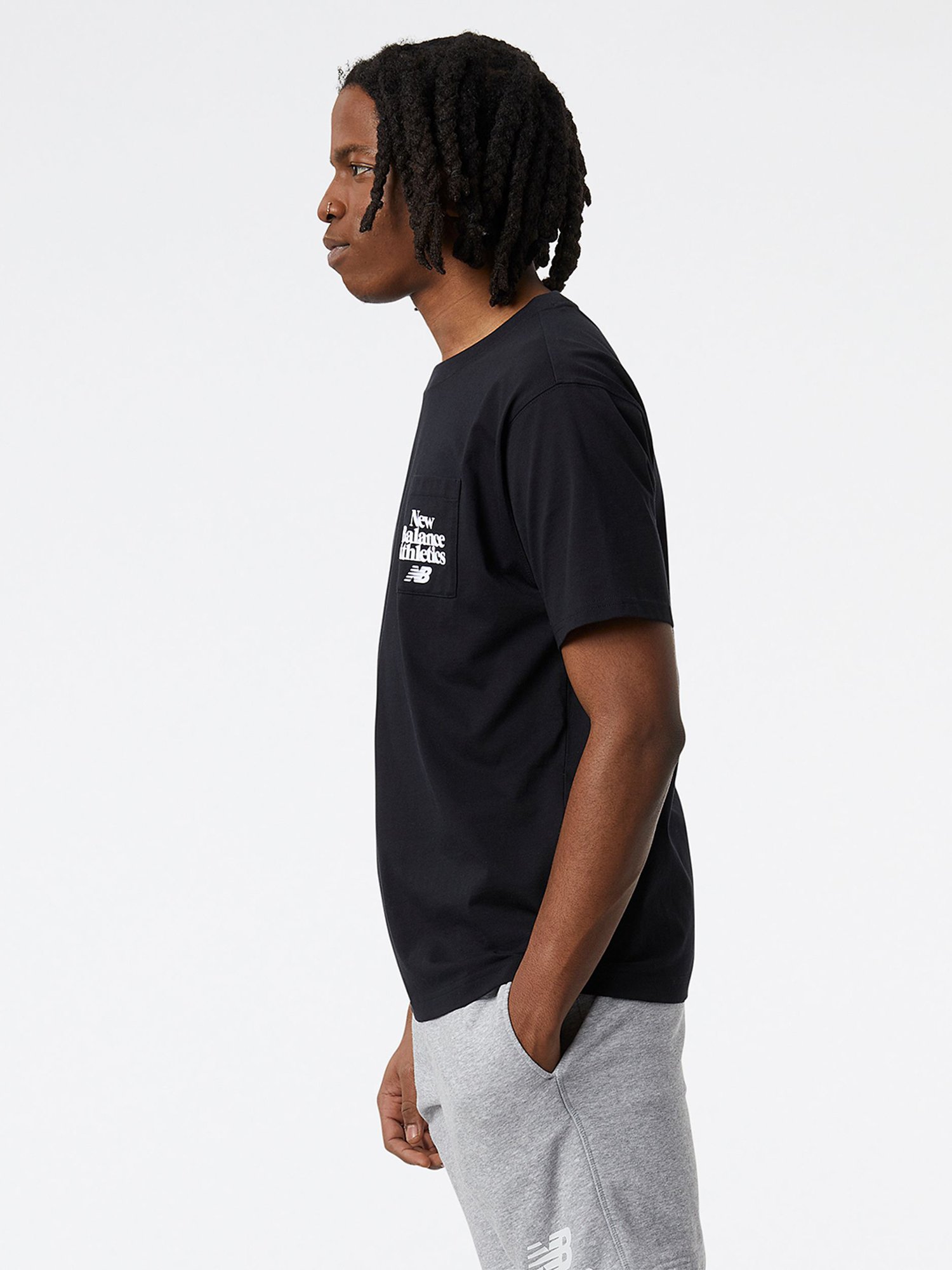 New Balance Black Regular Fit Printed Crew T-Shirt