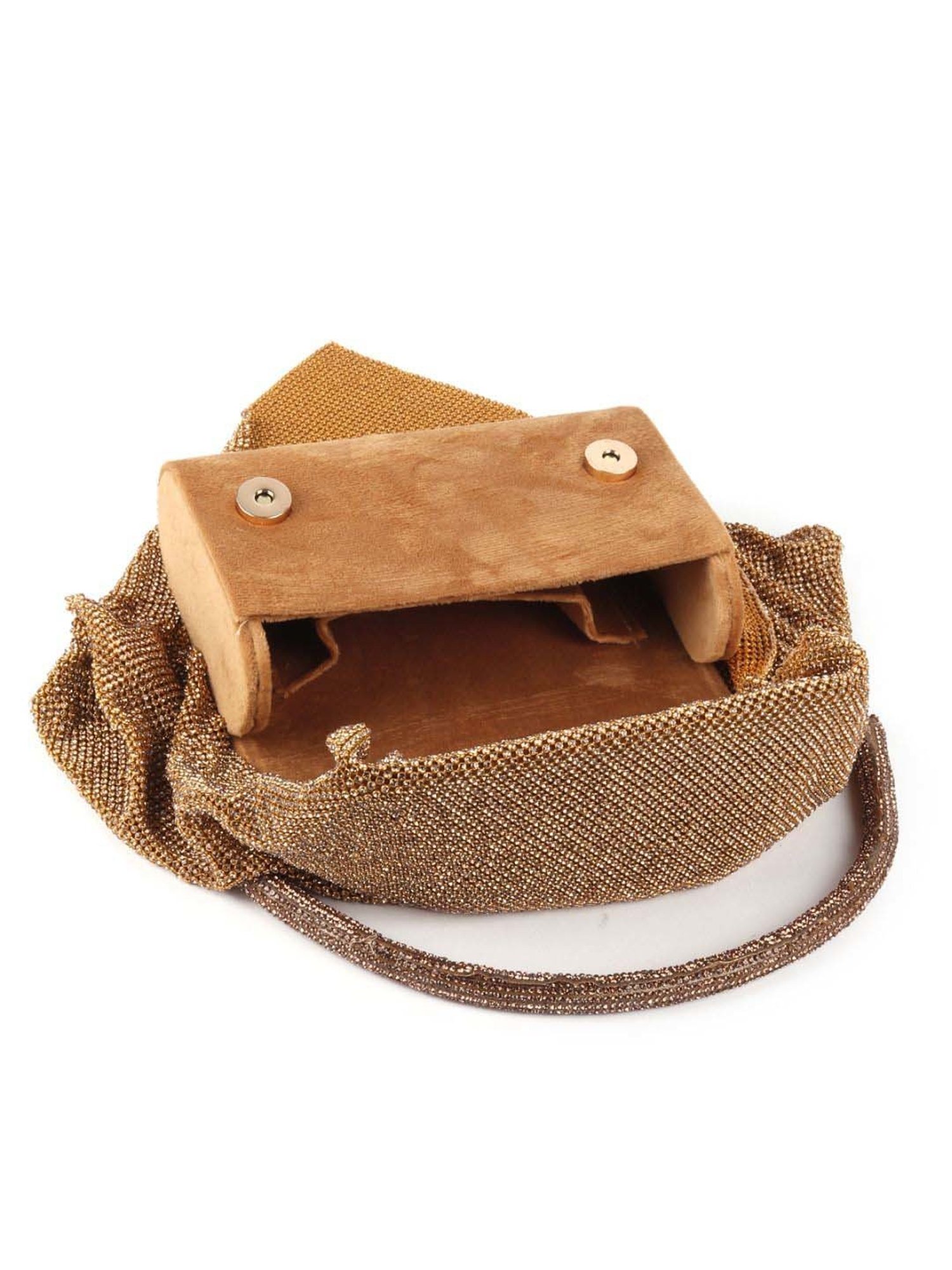 Odette Gold Textured Handbag