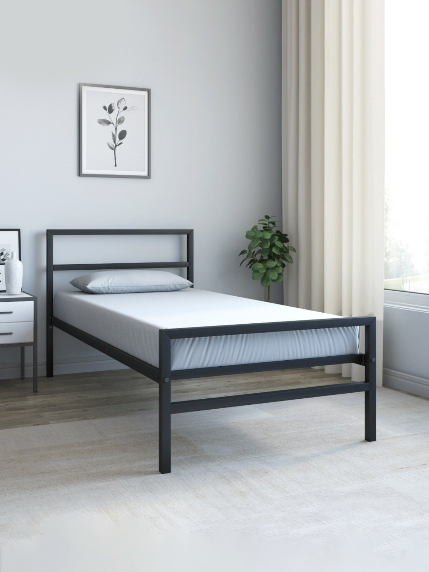 Doctor Dreams by Nilkamal Black Metal Single Striker Bed